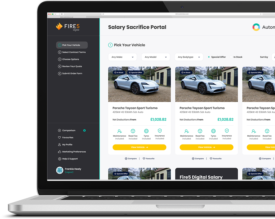 Automotus Sal Sac+ admin screen